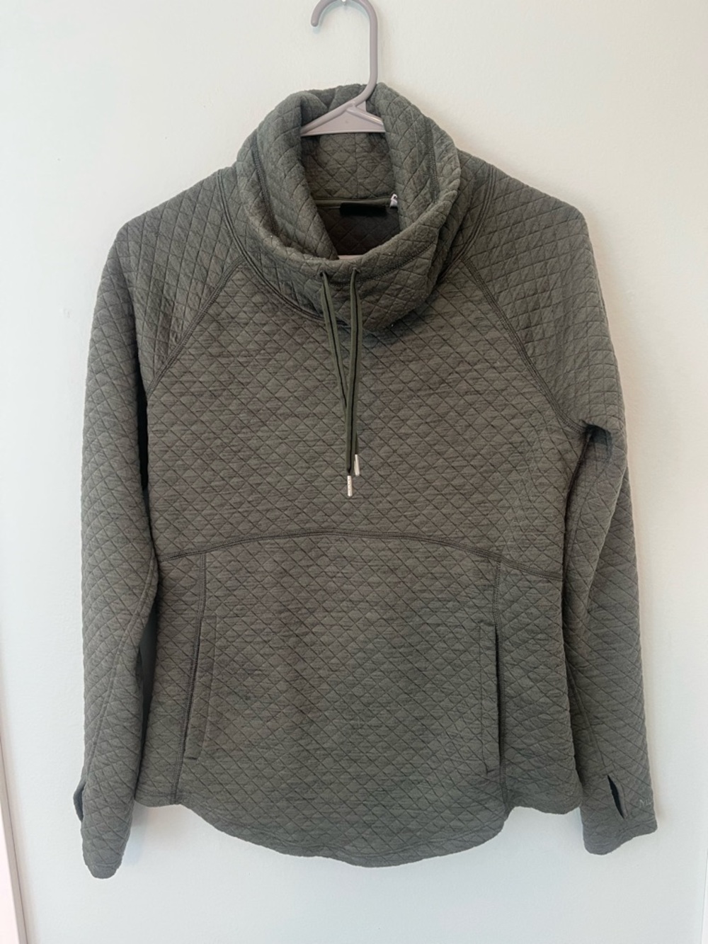 Marmot Women’s M Olive Green Annie Quilted Cowl Neck Pullover